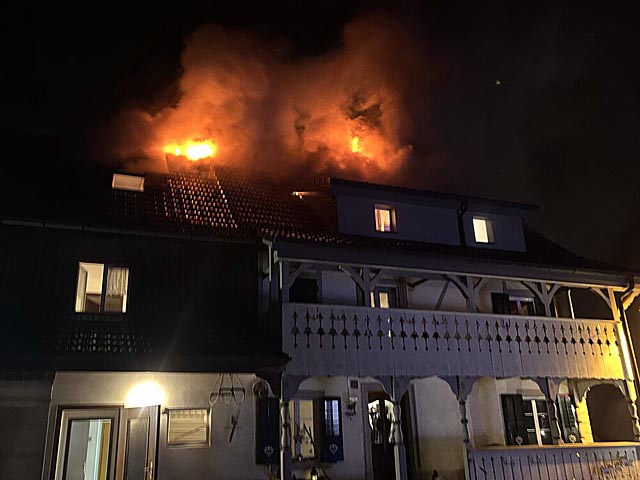 Brand in Sarmenstorf. Foto: Polizei AG