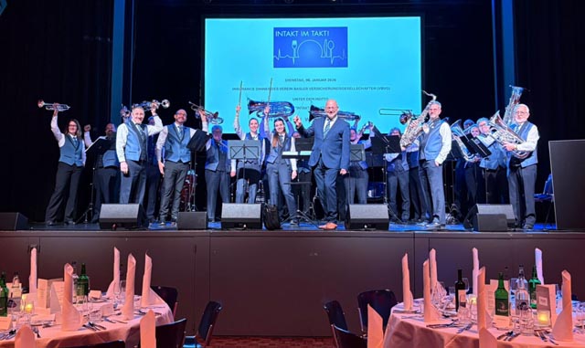 Kleiner Verein ganz gross: Die MG Eiken durfte in Basel auftreten. Foto: zVg