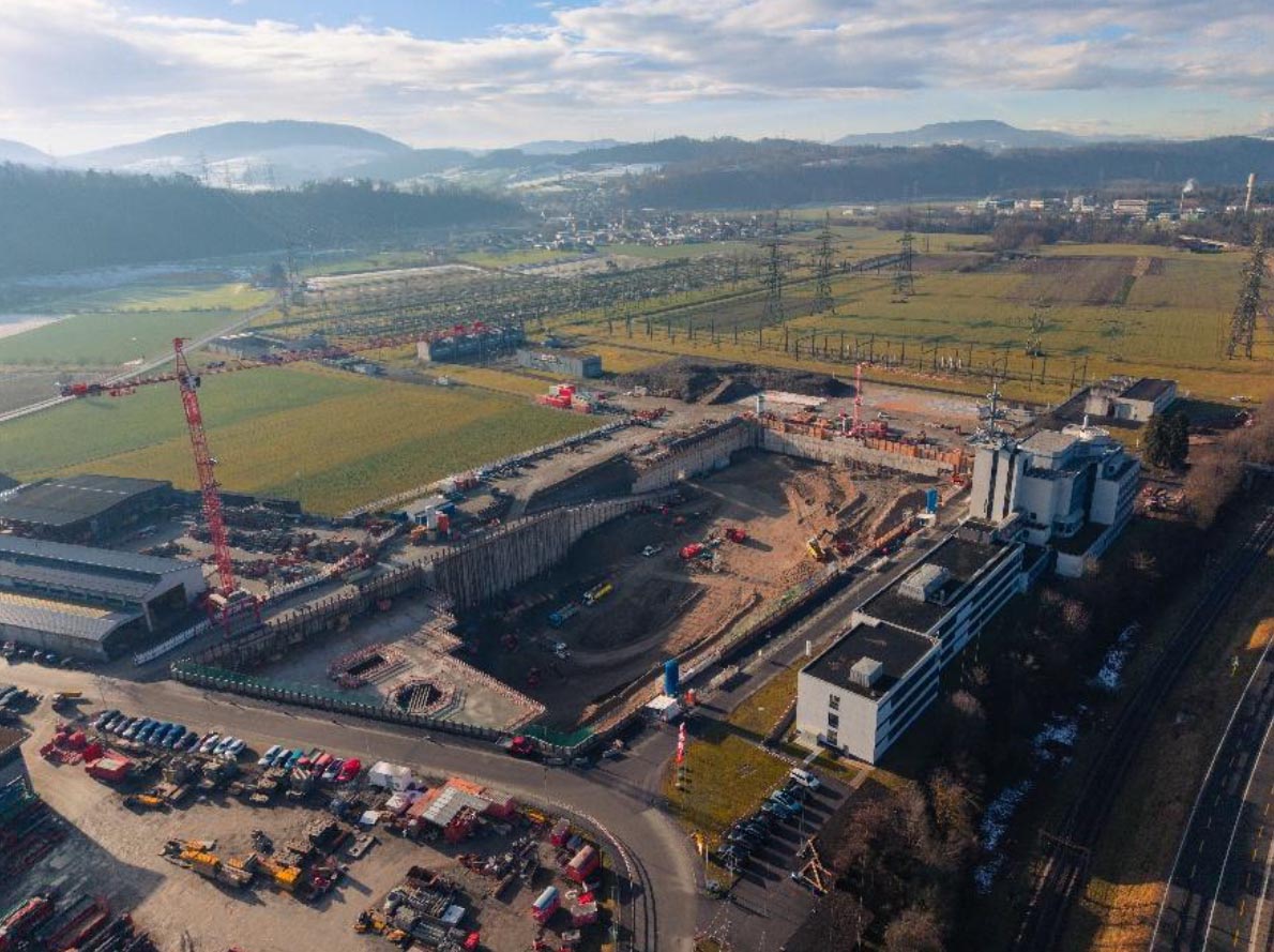 Blick auf die Baustelle und den Stern von Laufenburg am 21. Januar 2026. Foto: zVg