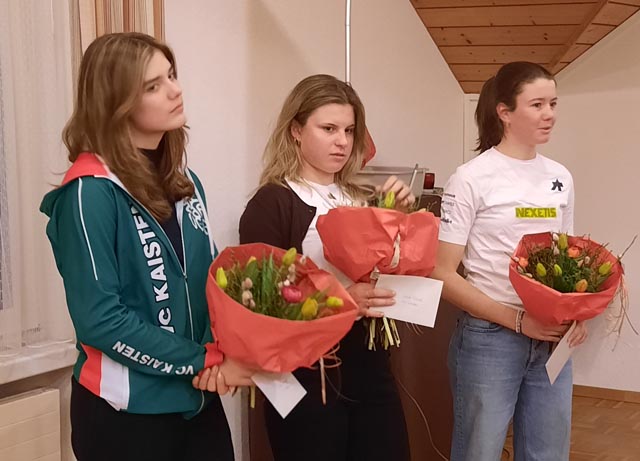 Ehrung von Laura Emmenegger, Noelle Rüetschi und Lea Huber. Foto: Thomas Mahrer