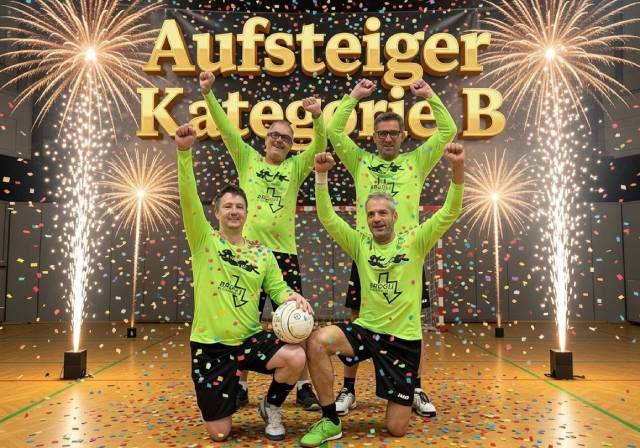 Die Männerriege Schupfart 2 nach dem Aufstieg in die Kategorie B