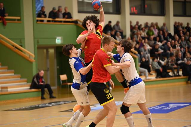 Es wird heftig zugepackt beim Spiel des TV Möhlin gegen SG GC Amicitia / HC Küsnacht.