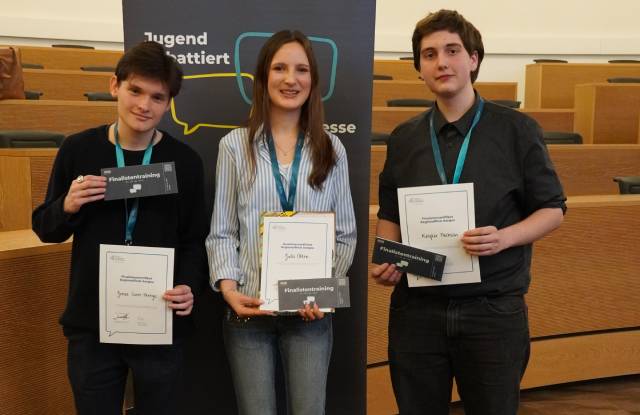 Jonas Gion Perego, Julia Otten und Kaspar Füchsin (von links)